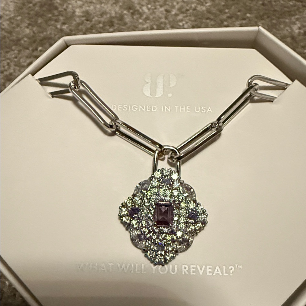 Elegant Silver and Purple Necklace